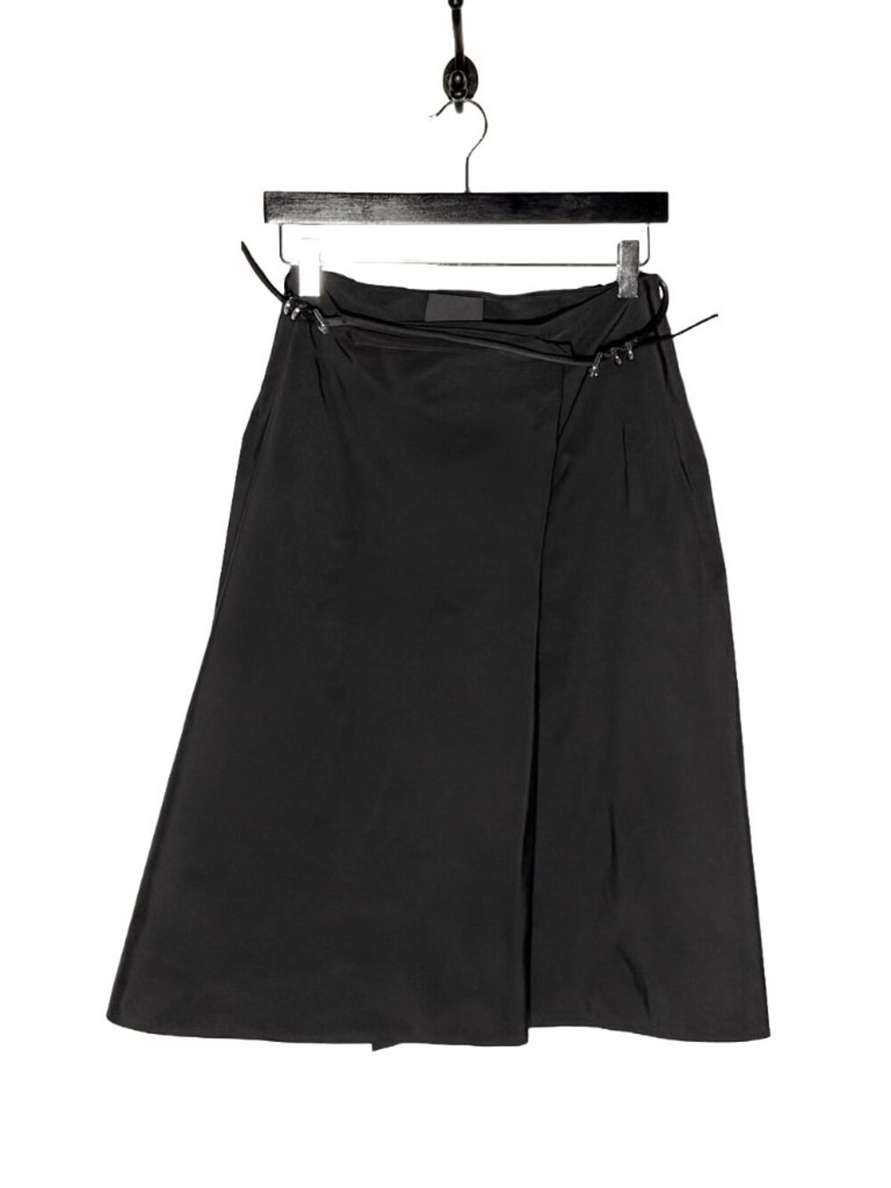 Givenchy Black Wrapped Skirt with Belt Detail